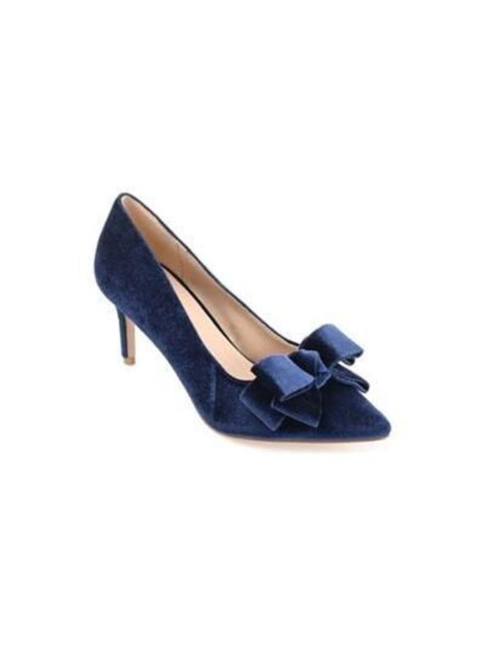 Journee Crystol Velvet Low Heel Pumps in Blue 9 ($108)